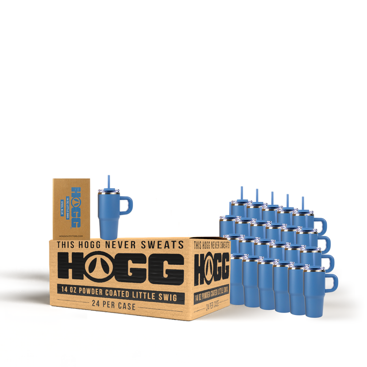 14oz Powder Coated Little Swig Tumbler Case (24 Units) — Blue