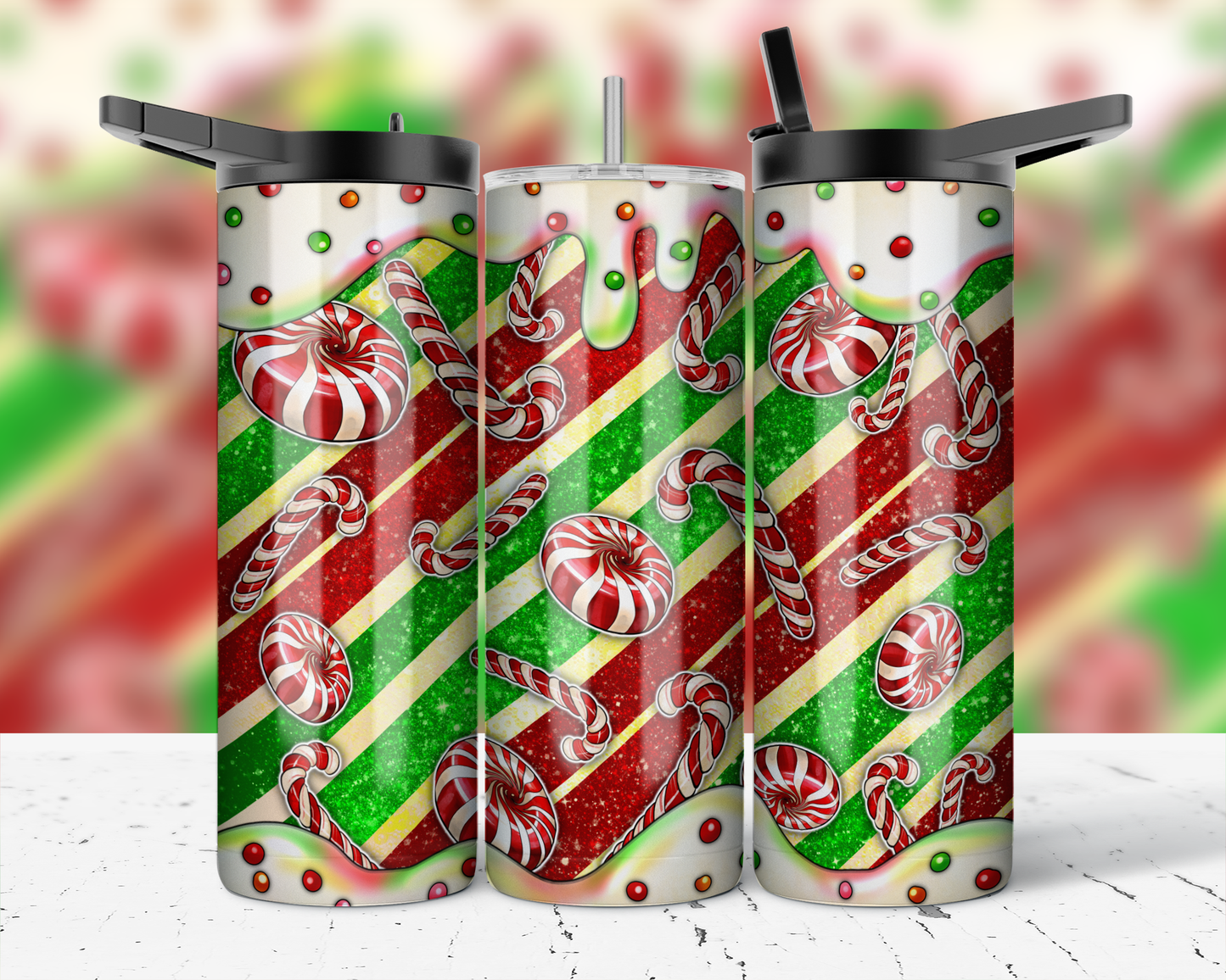 ASSORTED READY TO PRESS SUBLIMATION PRINTS FOR 20oz STRAIGHT SKINNY TUMBLERS (10 PACK) - CHRISTMAS 3