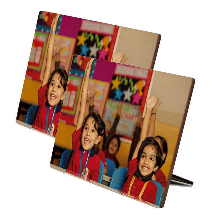 Sublimatable Tabletop Wood Photo Panel (2 Pack) - side view | sublimatable personalized gift blank