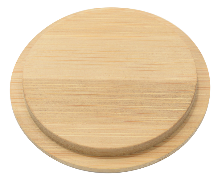 Sublimatable Bamboo Lid for 15oz Ceramic Mug - top view | replacement tumbler lid