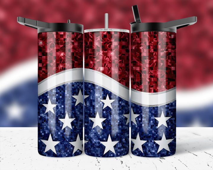 Assorted Ready to Press Sublimation Prints for 20oz Straight Skinny Tumblers (10 Pack) - Patriotic