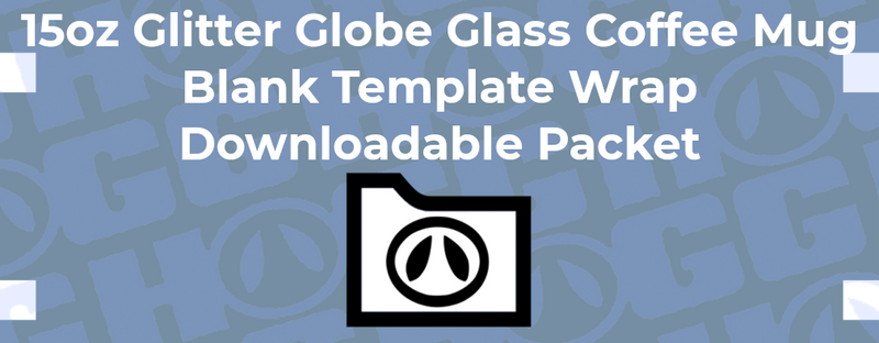 15oz Glitter Globe Glass Coffee Mug Wrap Template | Flat Wrap Design