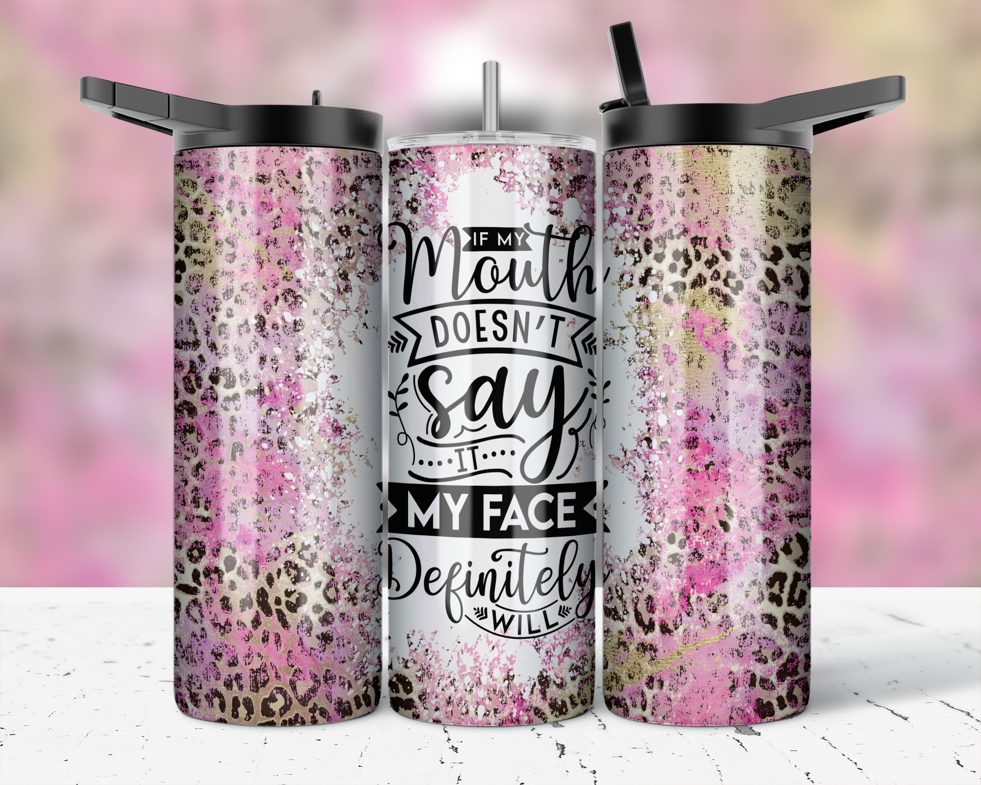 4 Pack 20 oz Sublimation Tapered Travel Tumbler