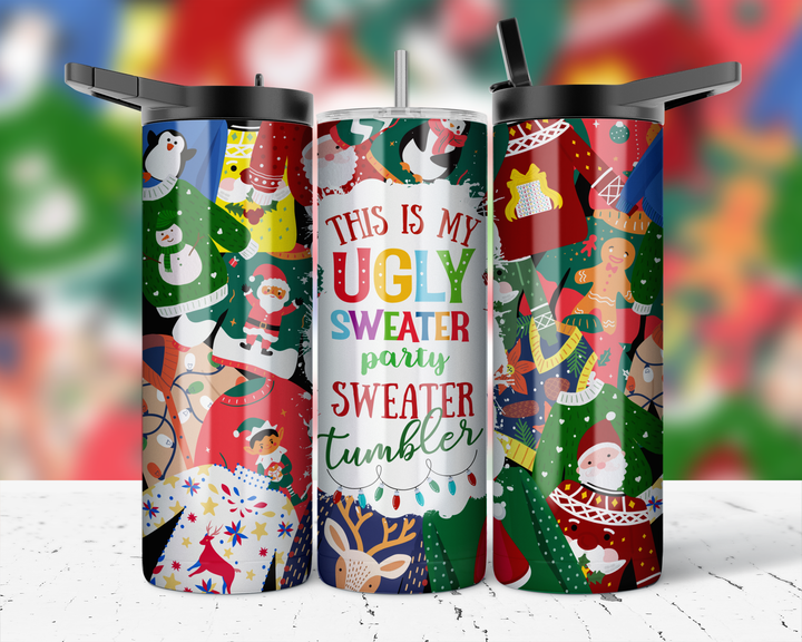 Assorted Ready to Press Sublimation Prints for 20oz Straight Skinny Tumblers (10 Pack) - Christmas 1