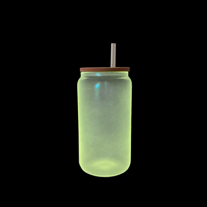 16oz Sublimation Blank Glow Glass Can Tumbler Case (50 Units) - Yellow