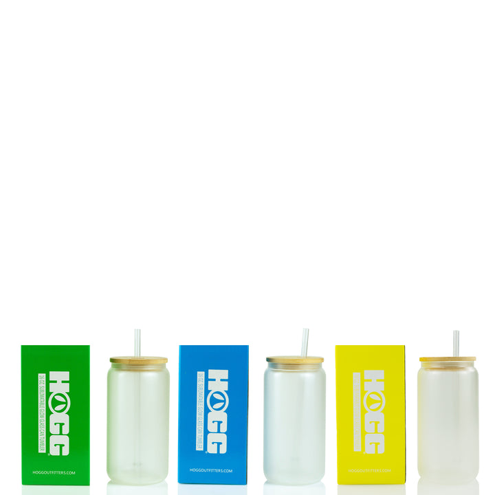 16oz Sublimation Blank Glow Glass Can Tumblers — Color Assortment