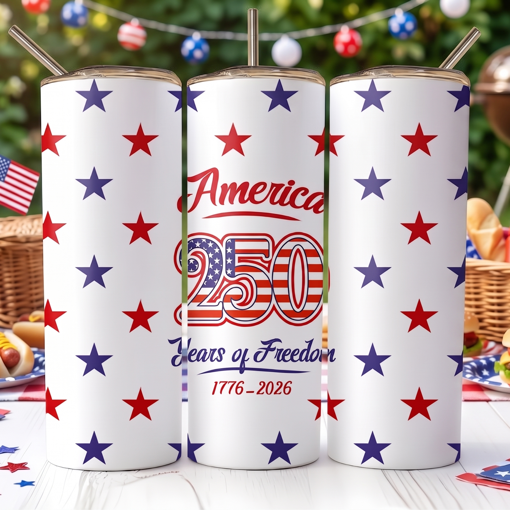 Usa 250th Anniversary Tumbler Collection — 20oz Skinny Stars