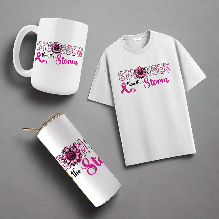 Multi Product Use - Digital Sublimation Designs - Breast Cancer Awareness — Stronger than the Storm