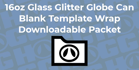 16OZ SUBLIMATABLE GLITTER GLOBE GLASS CAN WRAP TEMPLATE