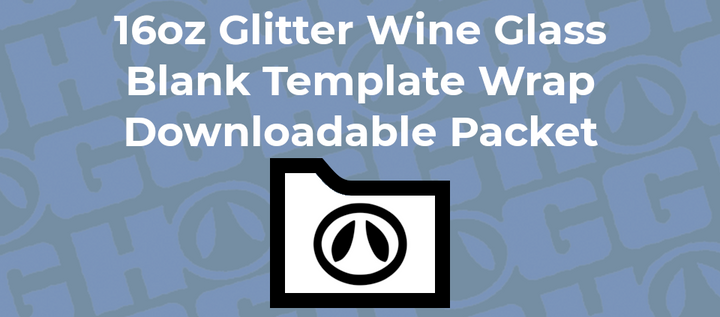 16oz Glitter Wine Glass Wrap Template | Flat Wrap Design