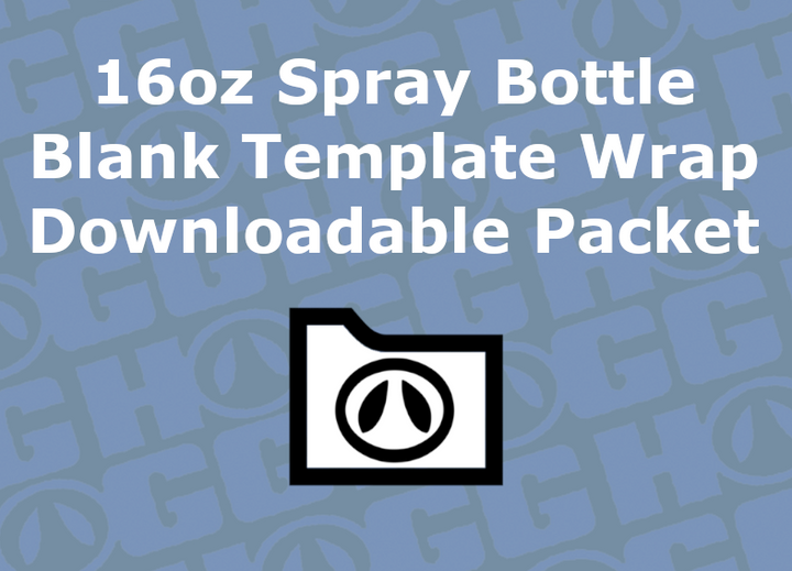 16oz Spray Bottle Wrap Template | Flat Wrap Design