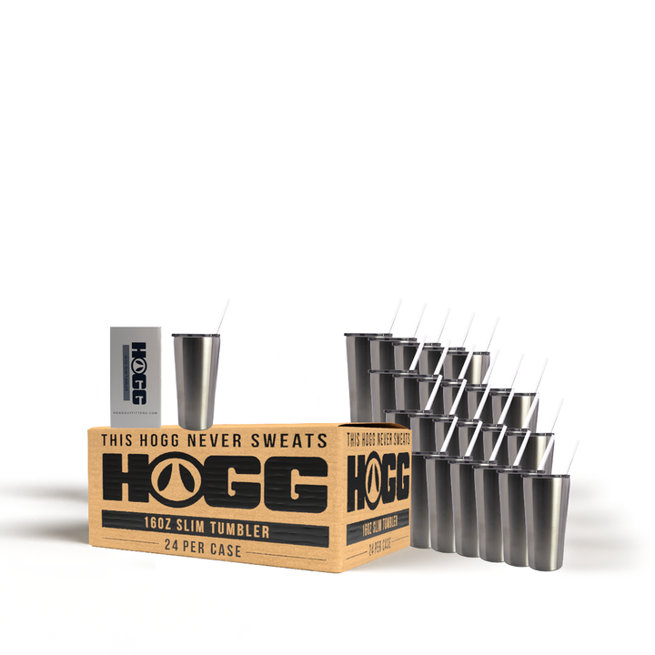 16oz Slim Tumbler W/ Straw Case (24 Units)