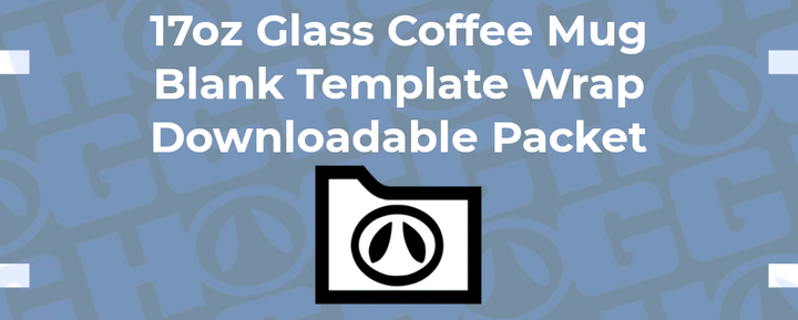 17oz Glass Coffee Mug Wrap Template | Flat Wrap Design