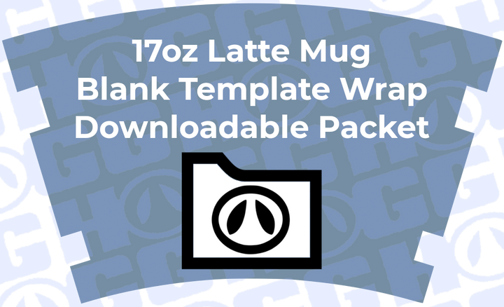17oz Latte Mug Wrap Template | Flat Wrap Design