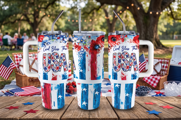 Digital Sublimation Designs - America 250 Tumbler Wraps — 40oz Big Swig — God Bless the USA