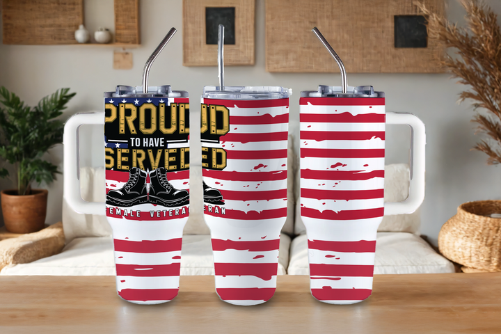 Digital Sublimation Designs - Veteran's Day Tumbler Wraps — 40oz Big Swig — Female Veteran