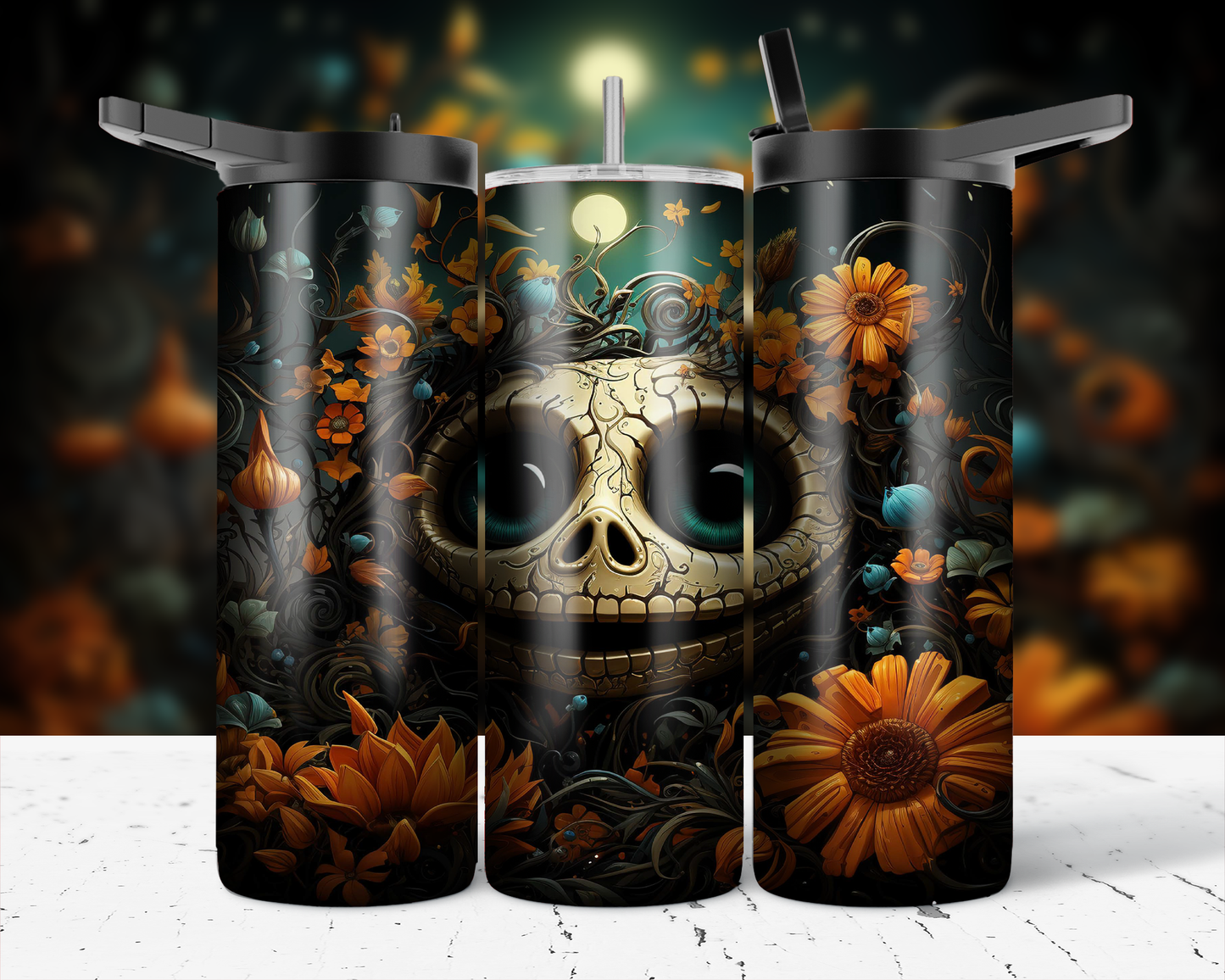 ASSORTED READY TO PRESS SUBLIMATION PRINTS FOR 20oz STRAIGHT SKINNY TUMBLERS (10 PACK) - HALLOWEEN