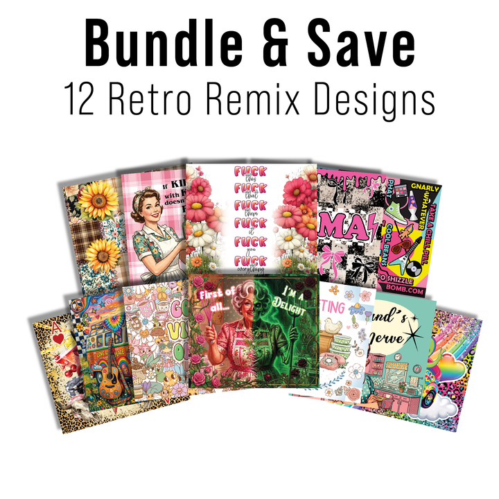 Digital Sublimation Designs - Retro Remix Tumbler Wraps — 20oz Skinny — Good Vibes Only