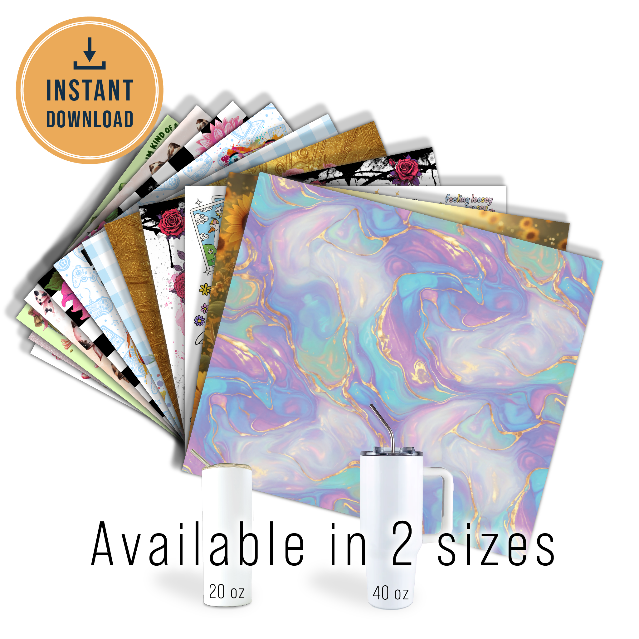 DIGITAL SUBLIMATION DESIGNS - COLLECTION B TUMBLER WRAPS