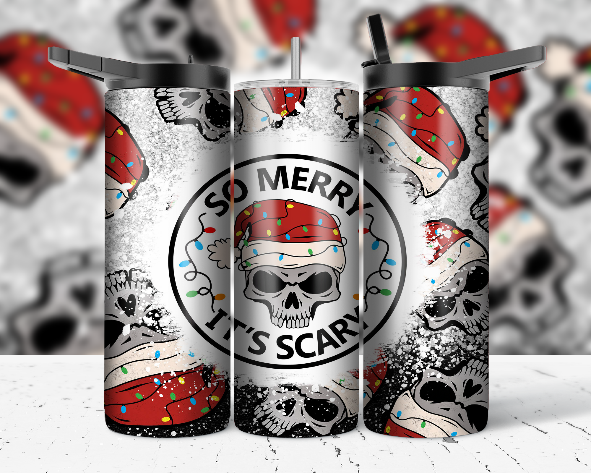 ASSORTED READY TO PRESS SUBLIMATION PRINTS FOR 20oz STRAIGHT SKINNY TUMBLERS (10 PACK) - CHRISTMAS 2