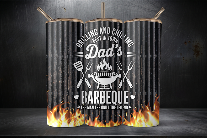Digital Sublimation Designs - Legendary Dad Tumbler Wraps — 20oz Skinny — Dad's Barbeque