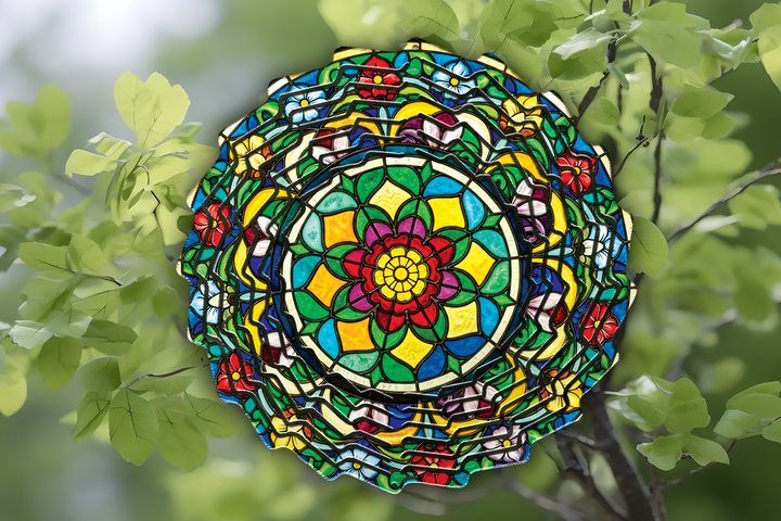 Digital Sublimation Designs - Wind Spinner Wraps — Sublimatable Windspinner — Glassy Mosaic