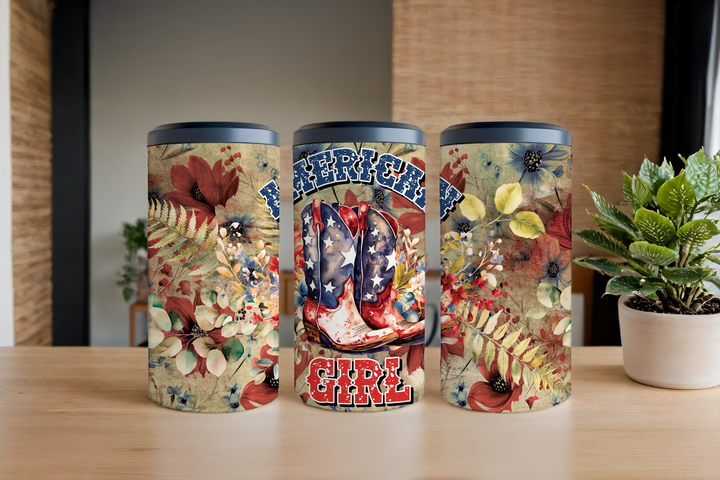 Digital Sublimation Designs - Fourth of July Tumbler Wraps — 40oz Big Swig — Watercolor Amber Fields