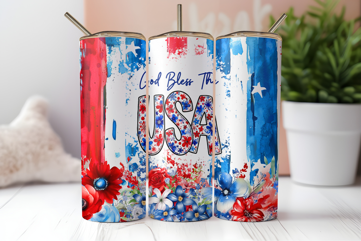 Digital Sublimation Designs - America 250 Tumbler Wraps — 40oz Big Swig — God Bless the USA