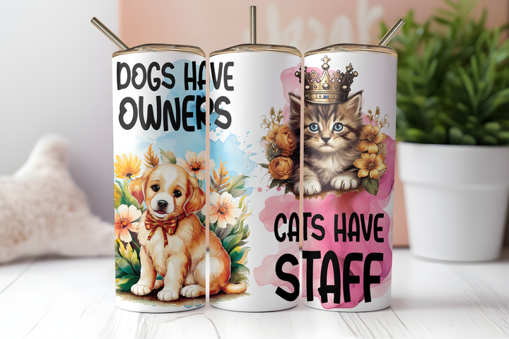 Digital Sublimation Designs - Feline Friends Tumbler Wraps — 20oz Skinny — Cats Have Staff