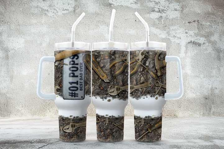 Digital Sublimation Designs - Father's Day 2025 Tumbler Wraps — 40oz Traveler — #1 Pops
