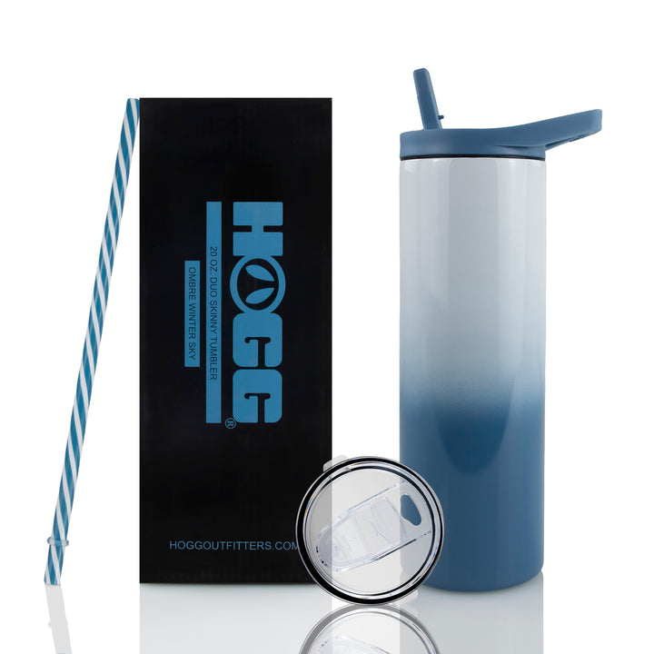 20oz Sublimation Blank Duo Skinny Tumbler - Winter Wonderland Collection — Ombre Winter Sky