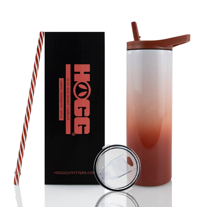 20oz Sublimation Blank Duo Skinny Tumbler - Winter Wonderland Collection — Ombre Cranberry Spice
