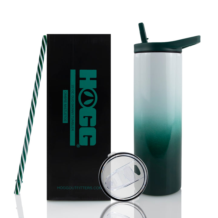 20oz Sublimation Blank Duo Skinny Tumbler - Winter Wonderland Collection — Ombre Mistletoe