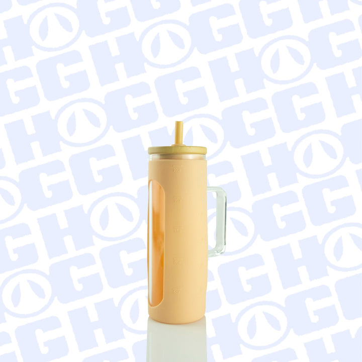 20oz Glass Skinny W/ Sleeve — Tan