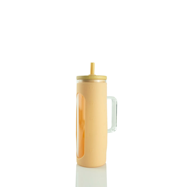 20oz Glass Skinny W/ Sleeve — Tan