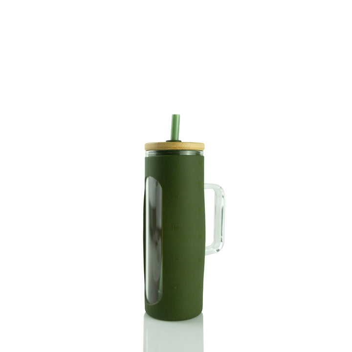 20oz Glass Skinny W/ Sleeve — Olive