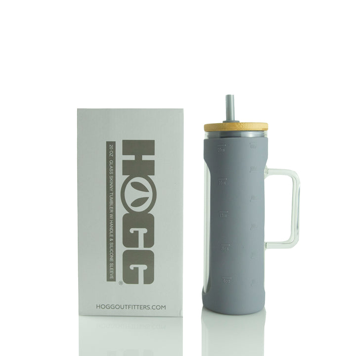 20oz Glass Skinny W/ Sleeve Case - Gray (25 Units)