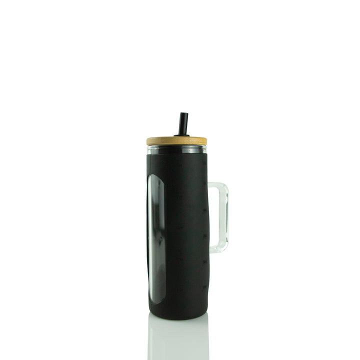 20oz Glass Skinny W/ Sleeve — Black