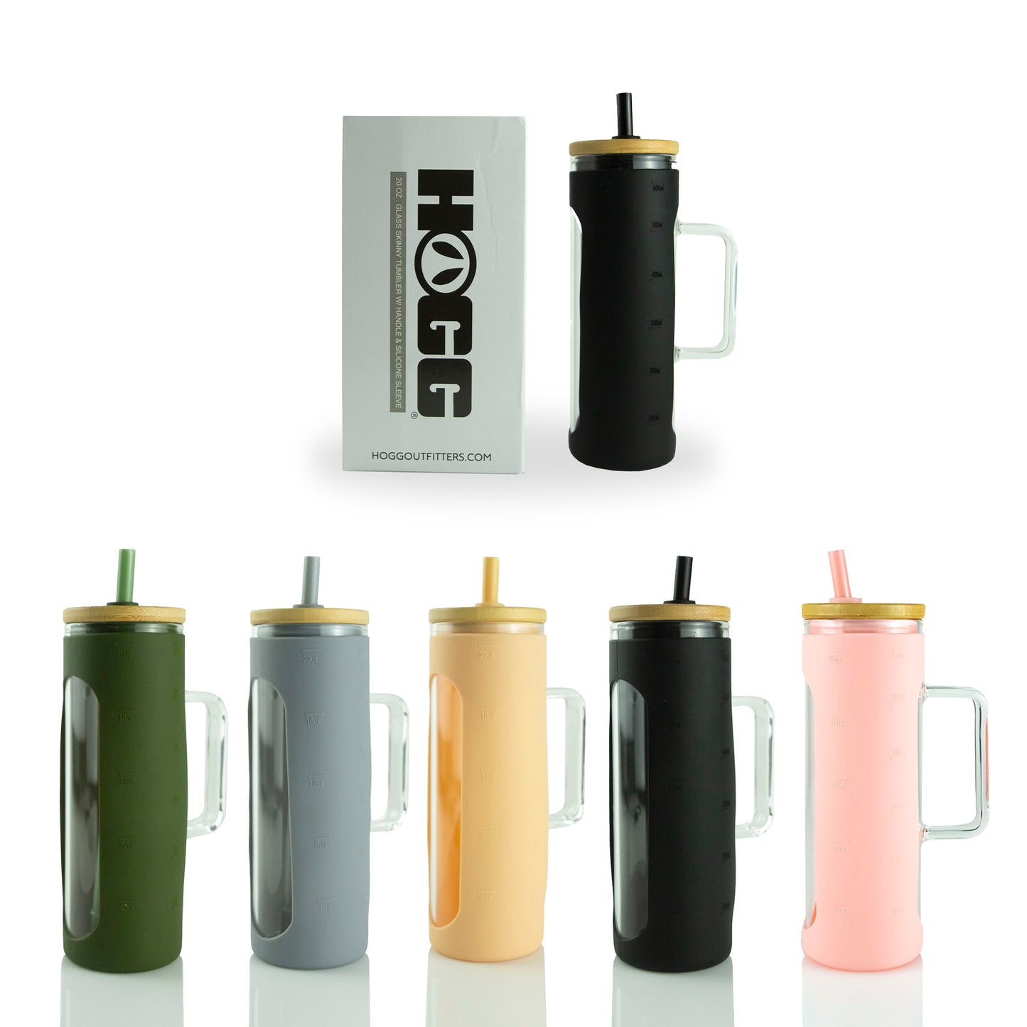20oz Glass Skinny W/ Sleeve — Color Assortment