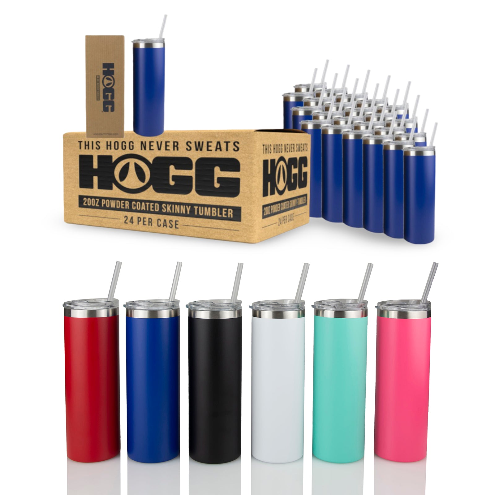 20oz POWDER COATED SKINNY TUMBLER CASE (24 UNITS)