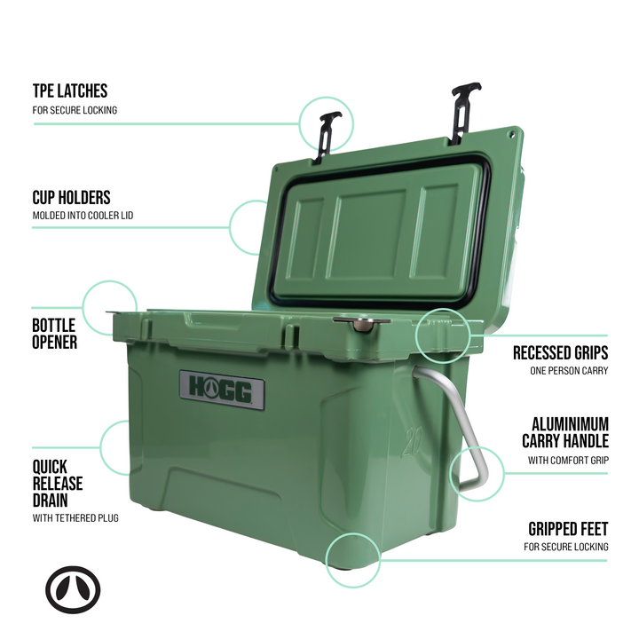 20qt Hogg Coolers — Panama Green