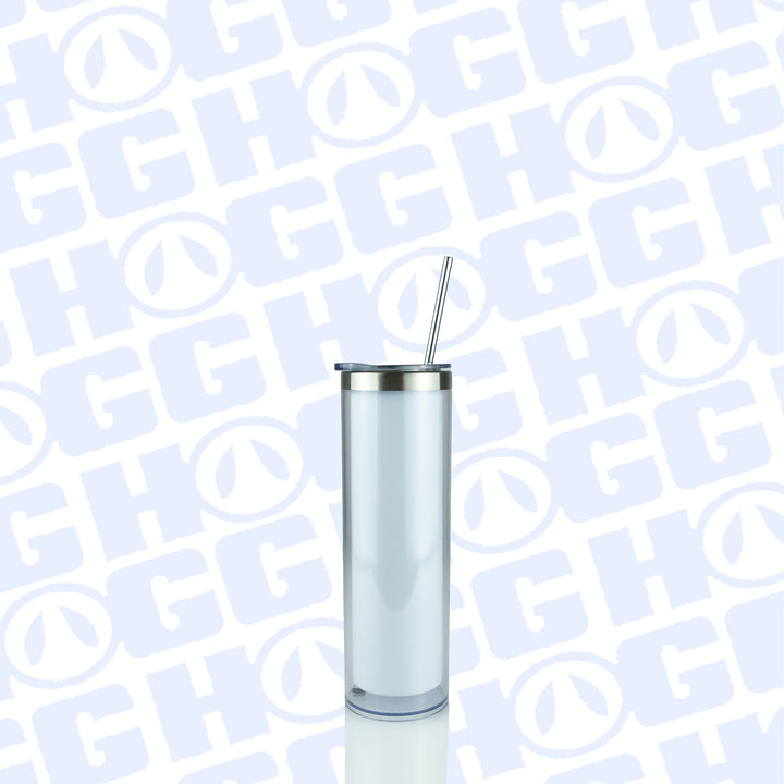 20oz Sublimation Blank Skinny Snow Globe Tumbler