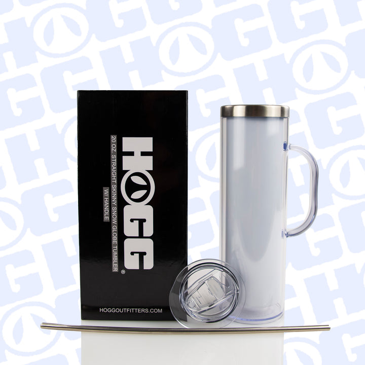 20oz Sublimatable Skinny Snow Globe Tumbler W/ Handle