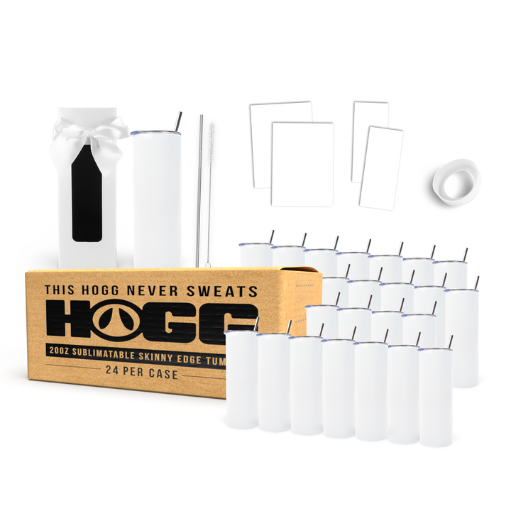 20oz Sublimatable Skinny Edge Tumbler Gift Set Case (24 Units)