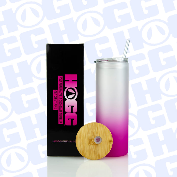 20oz Sublimation Blank Gradient Glass Duo Skinny Tumblers