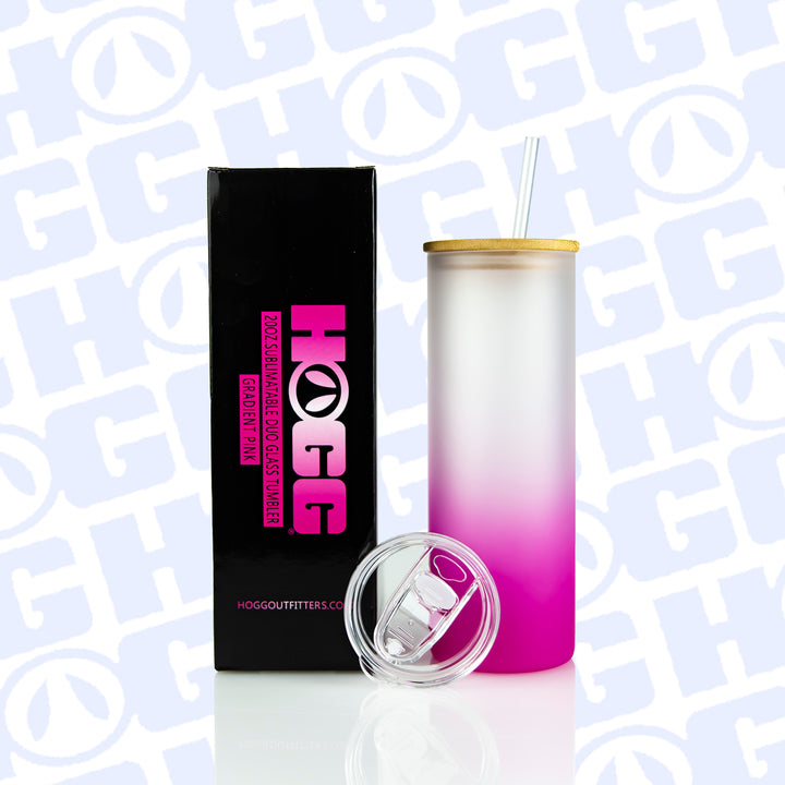 20oz Sublimation Blank Gradient Glass Duo Skinny Tumblers