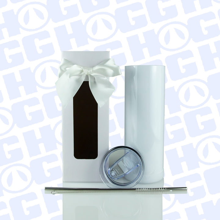 20oz Sublimatable Skinny Edge Tumbler Gift Set Bulk Case (48 Units)