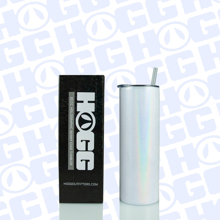 20oz Sublimation Blank Holographic Skinny Edge Tumbler Case (24 Units) - White