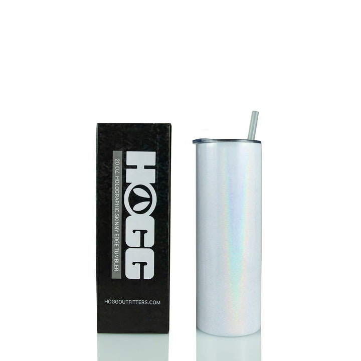 20oz Sublimation Blank Holographic Skinny Edge Tumbler Case (24 Units) - White
