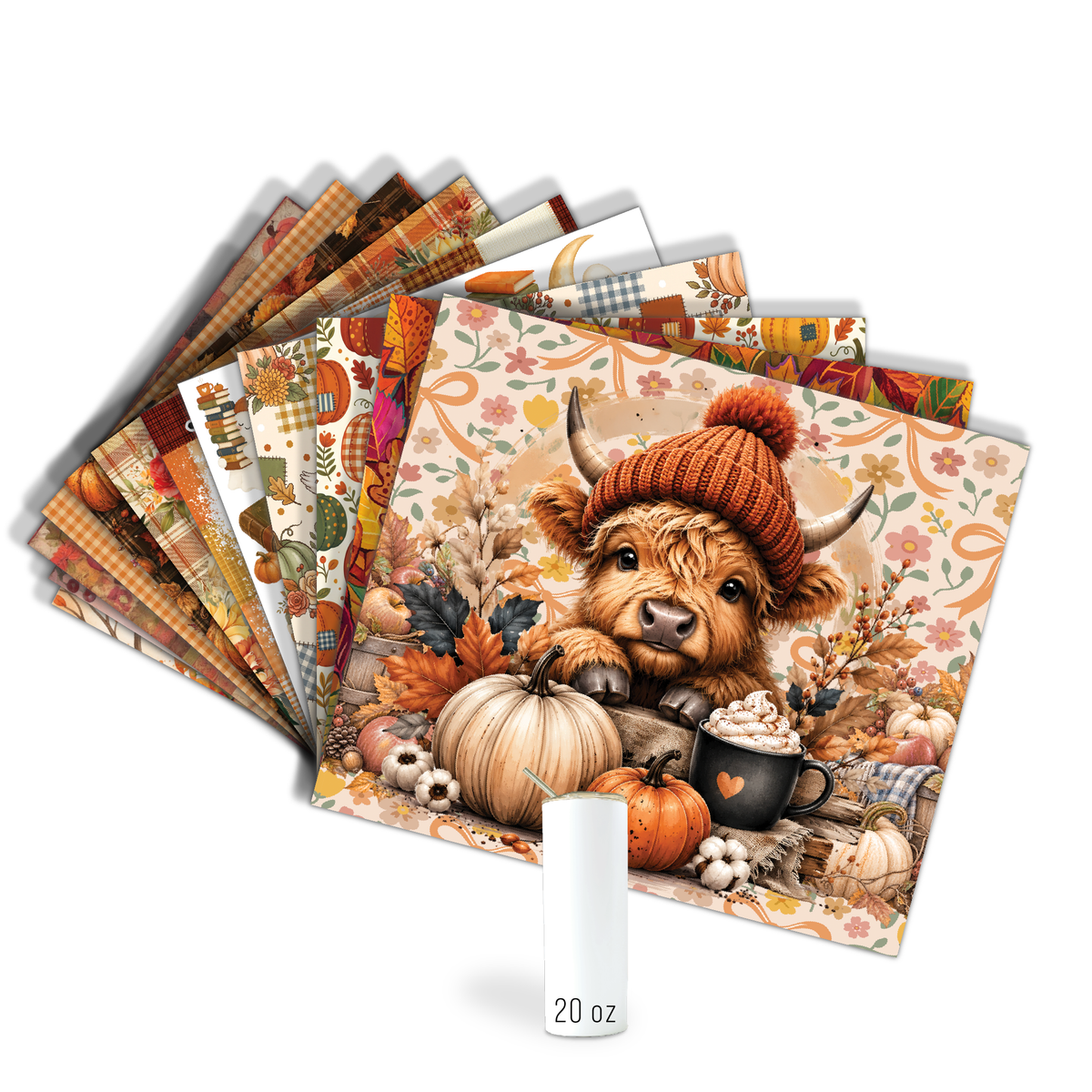 Designs de sublimation numérique - 3 habillages de gobelet d'Halloween